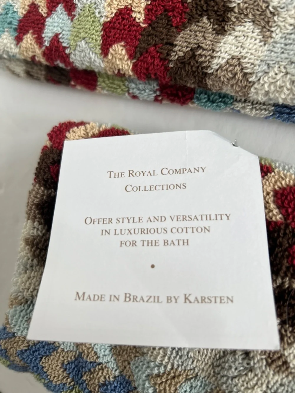 THE ROYAL COMPANY chevron towel set ~ guest ~ dorm room NWT